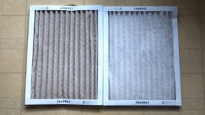 Dirty and clean air filters.