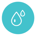 Teal blue icon with water droplets