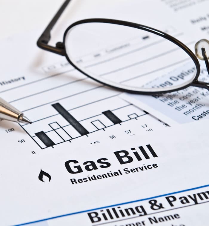 Gas bill from service company